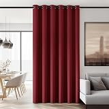 Deconovo Blackout Curtain 80x84 Inch Ring Top Thermal Insulated Red 1 Panel