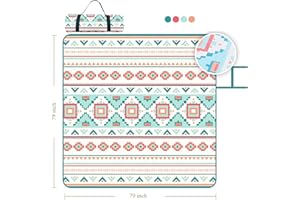 YRXRUS Picnic Blankets, Boho Picnic Mat for Waterproof Foldable, 79”x79” Extra Large Thick, Sandproof Oversized Outdoor Mat, for Parties, Camping, Park, Travel, Grass Gifts