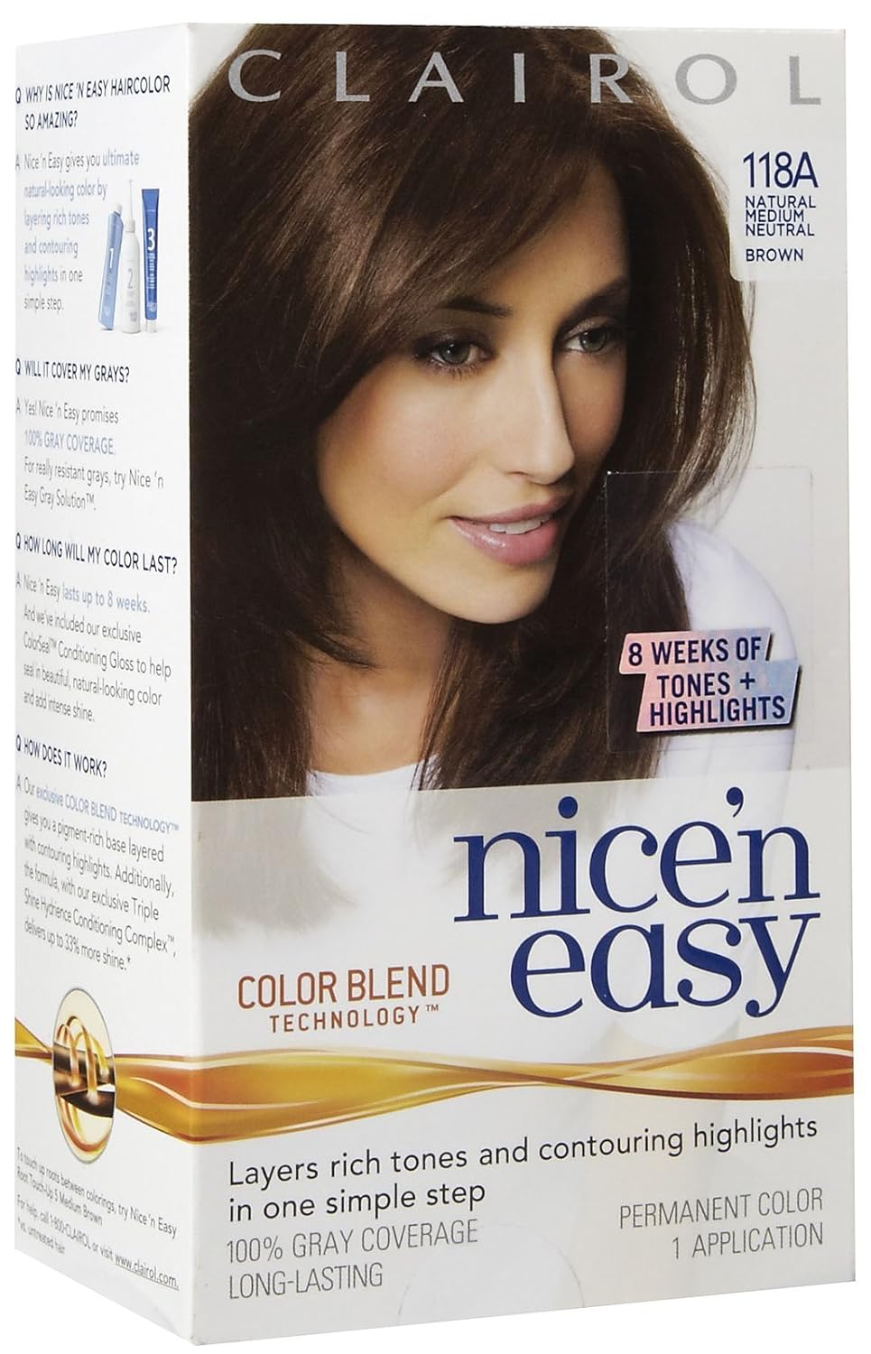 Buy Clairol Nice N Easy Hair Color Natural Medium Neutral Brown