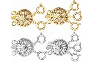 Dailyacc Layered Necklace Clasp for Women Slide Jewelry Lock Silver & 14k Gold Jewelry Bracelet Connectors
