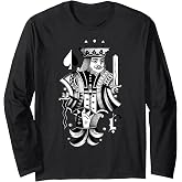 Jack Joker Playing Cards Blackwork Long Sleeve T-Shirt