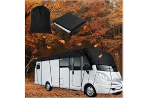 HFKJway Oxford Cloth Foldable Camper Cover Waterproof 210D - 7.5m3m Black for Travel Trailers