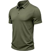 Durzasvo Men's Polo Shirt Quick Dry Short Sleeve Tactical Collared Shirts Performance Moisture Wicking Pique Golf Shirt