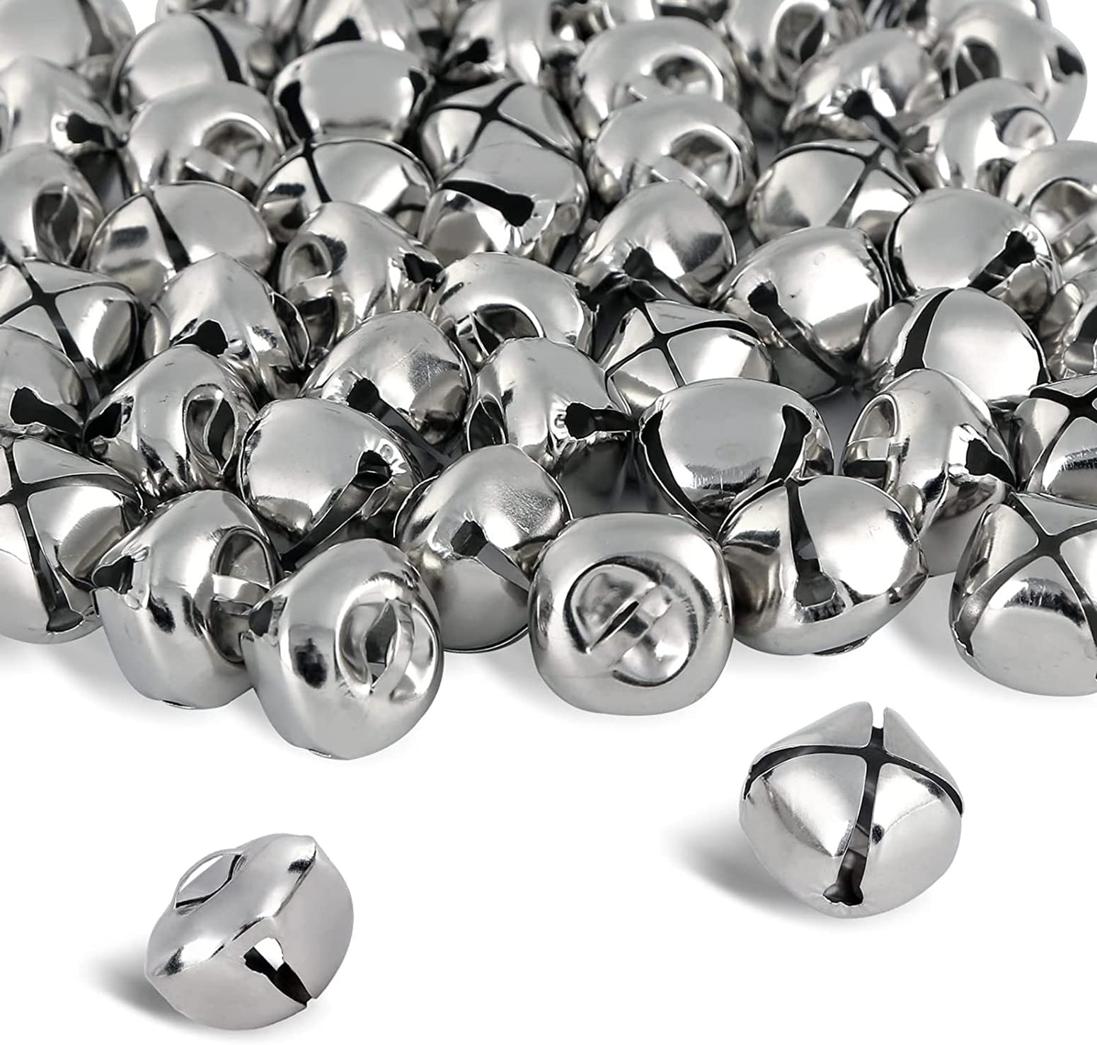 Jingle Bells, 40 Pcs 25mm Metal Craft Bells for DIY Festival Home Christmas Decor (Silver) โ image 1