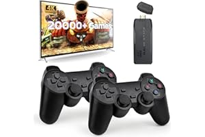 SCRIMEMO Retro Game Console, Wireless Retro Game Stick, Revisit Video Games with Built-in 9 Emulators, 20040+ Games, HDMI Output, and Dual 2.4GHz Wireless Game Stick, for TV Plug and Play (64G)