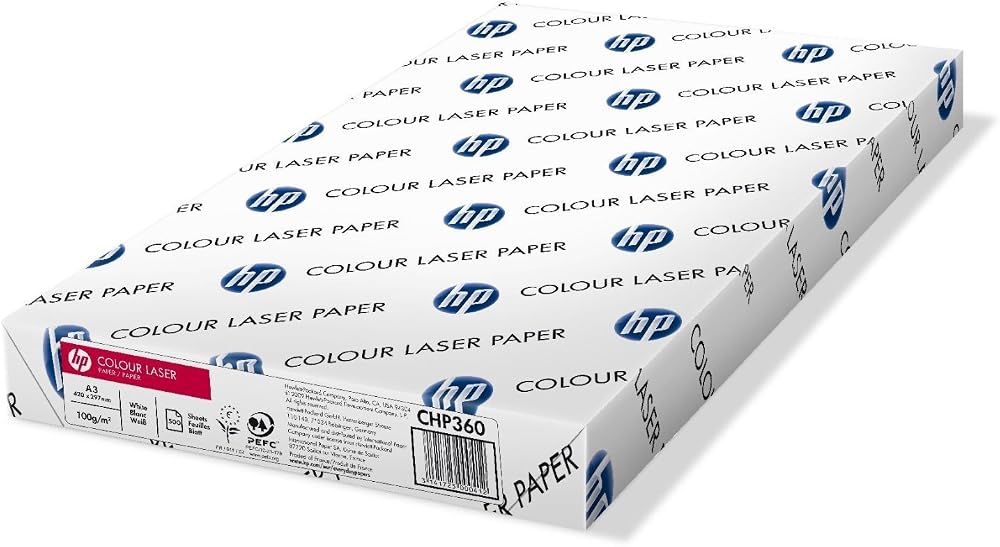 HP Colour Laser Paper 100gsm A3 White 500 Sheets Ream-Wrapped Ref HCL1024