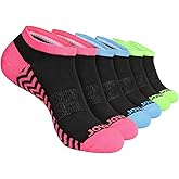 JOYNÉE Womens 6 Pack Athletic Ankle Performance Socks Comfort Cushion Low Cut Running Socks