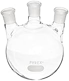 Corning Pyrex Borosilicate Glass Three Neck