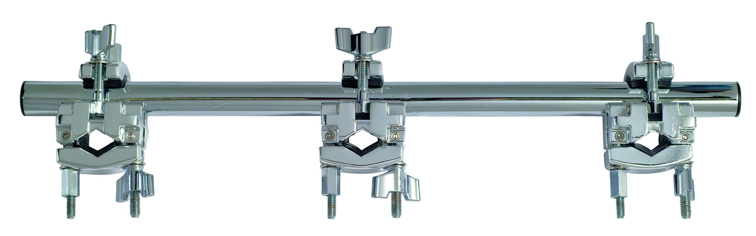 Gibraltar Accessory Rack Grabber clamp Stand Mount Bar, straight rod with 3 multi clamps, mounts 2 cymbal arms or percussion holders to a stand, SC-SPAN