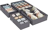 SONGMICS Set of 4 Underwear Drawer Organisers Slate Grey RUS04GY
