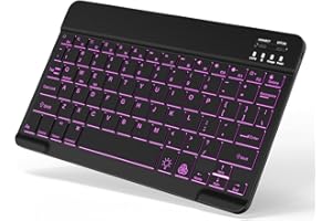 Backlit Bluetooth Keyboard Small Portable External Wireless Keyboard Cordless Rechargeable Illuminated for Android Tablet Cel