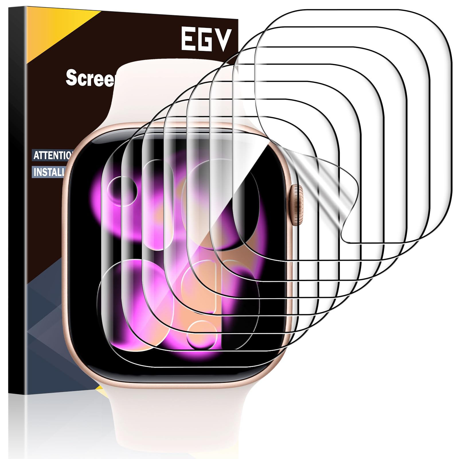 EGV 8 Pack for Apple Watch Series 11/10 42mm Screen Protector, [Upgrade] [Strong Asorption] Self-Healing TPU Material for iWatch 11/10 42mm Screen Protector, Anti-Scratch, Bubble-Free, HD Clear