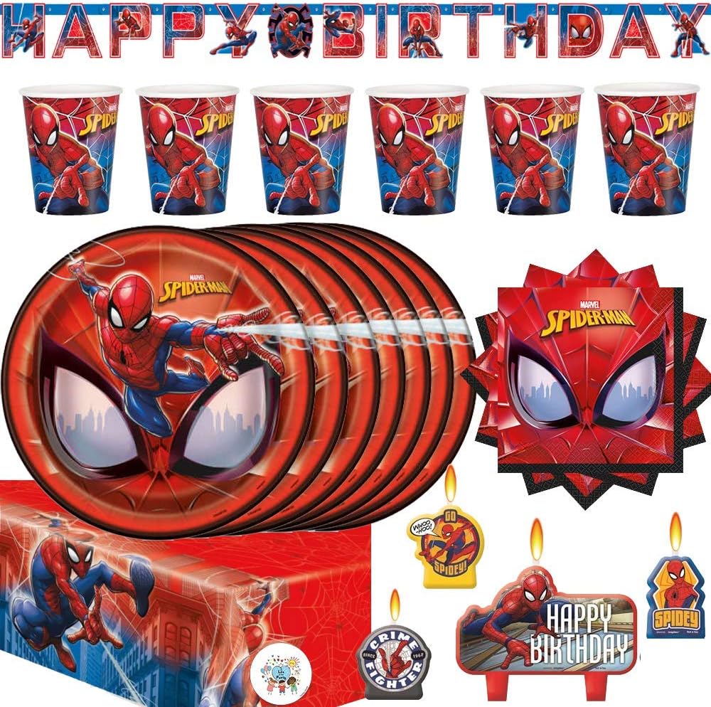 Amazon.com: Spiderman Birthday Party Supplies Pack For 16 Guests With