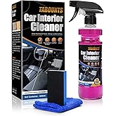 TABOUNTS Car Interior Cleaner – Multi-Surface Auto Detailing for Leather, Glass, Dashboards & More – Dual-Mode Foam & Mist Spray (17oz) with Cleaning Towel