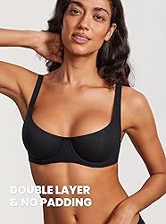 DOBREVA Women's Unlined Balconette Bra Underwire