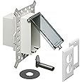Arlington DBVM1C-1 Low Profile IN BOX Electrical Box with Weatherproof Cover for New Construction Stucco/Textured Surfaces/Rigid Siding, Vertical, 1-Gang, Clear