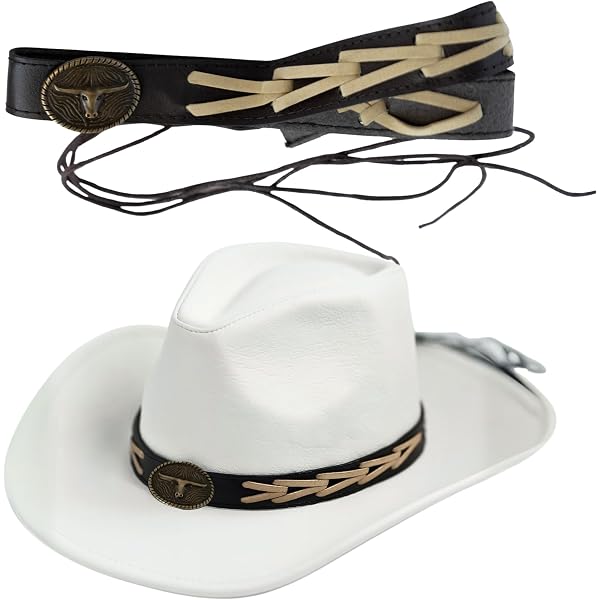 1163 Genuine Leather Hat Band With Woven Center Trim And Adjustable Buckle Rainbow Trimming Co. Genuine Leather Hat Band with Woven  main image 3