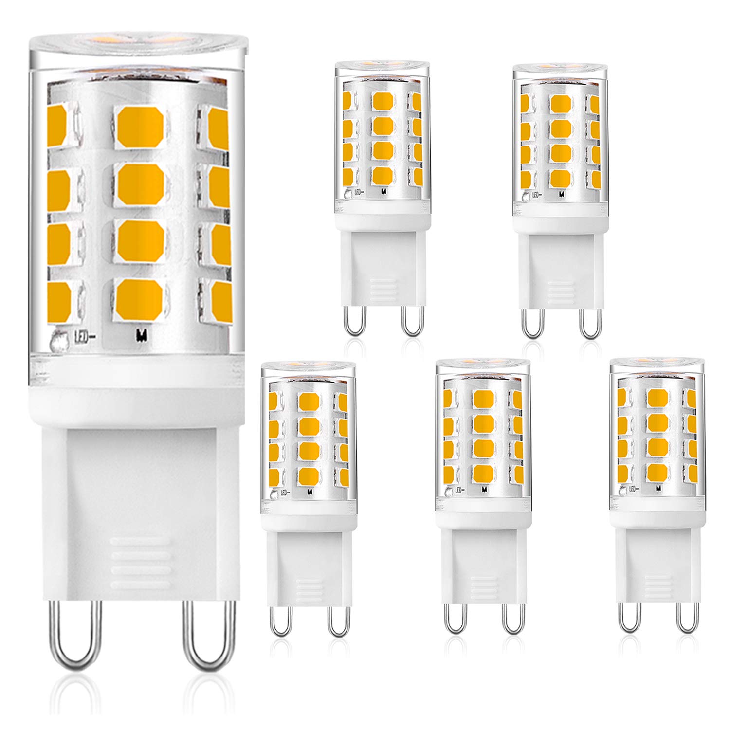 Eco.Luma G9 LED Bulb Warm White 3000K, 3W LED Light Bulb, 18W/20W/28W Halogen Equivalent, AC 220-240V LED Energy Saving Short Length Mini Lamp, Not Dimmable, Pack of 5