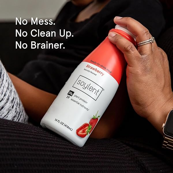 SOYLENT MEAL REPLACEMENT SHAKE, STRAWBERRY, 4 PACK, 11 FL OUNCE