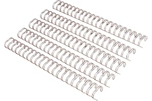 RAYSON 1" Rose Gold Wire Binding Spines, 21 Holes, 2:1 Pitch, Double Loop Binding Wires for Letter Size, Holds up to 240 Sheets, Pack of 50