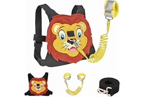 FITARTS Toddlers Leash + Anti Lost Wrist Link Child Kids Safety Harness Kids Walking Wristband Assistant Strap Belt for Boys Pink Christmas Gift (Black)