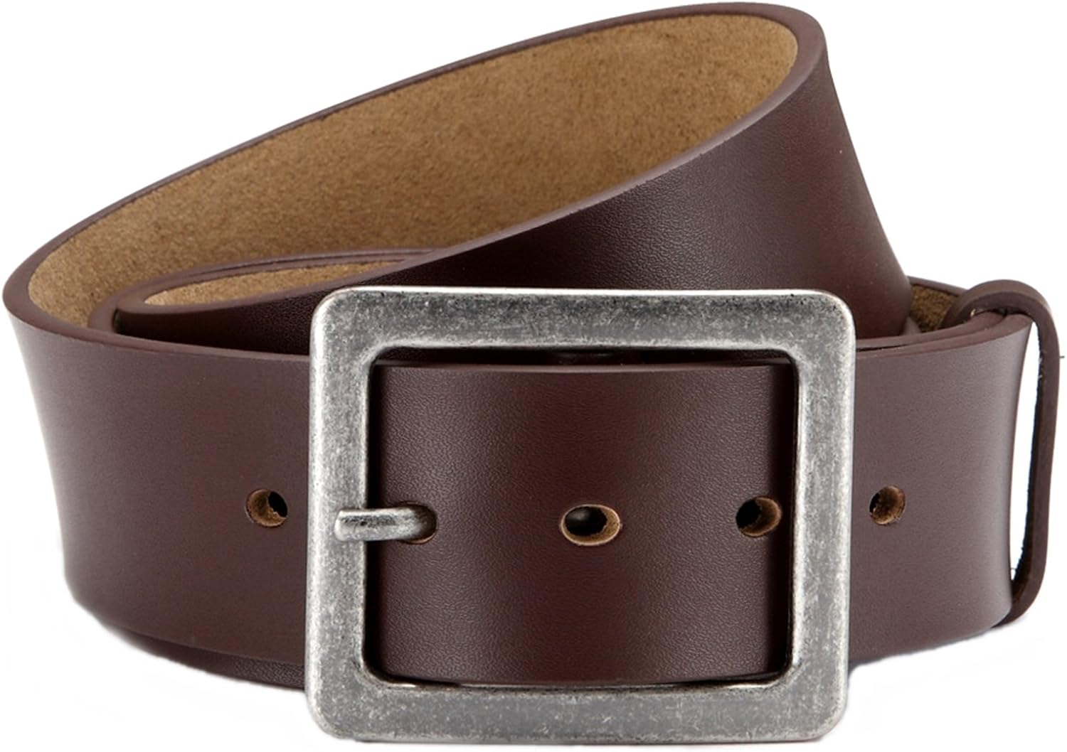 Stylish jeans belt, men's buffalo belt in 4.5 cm width, massive buckle