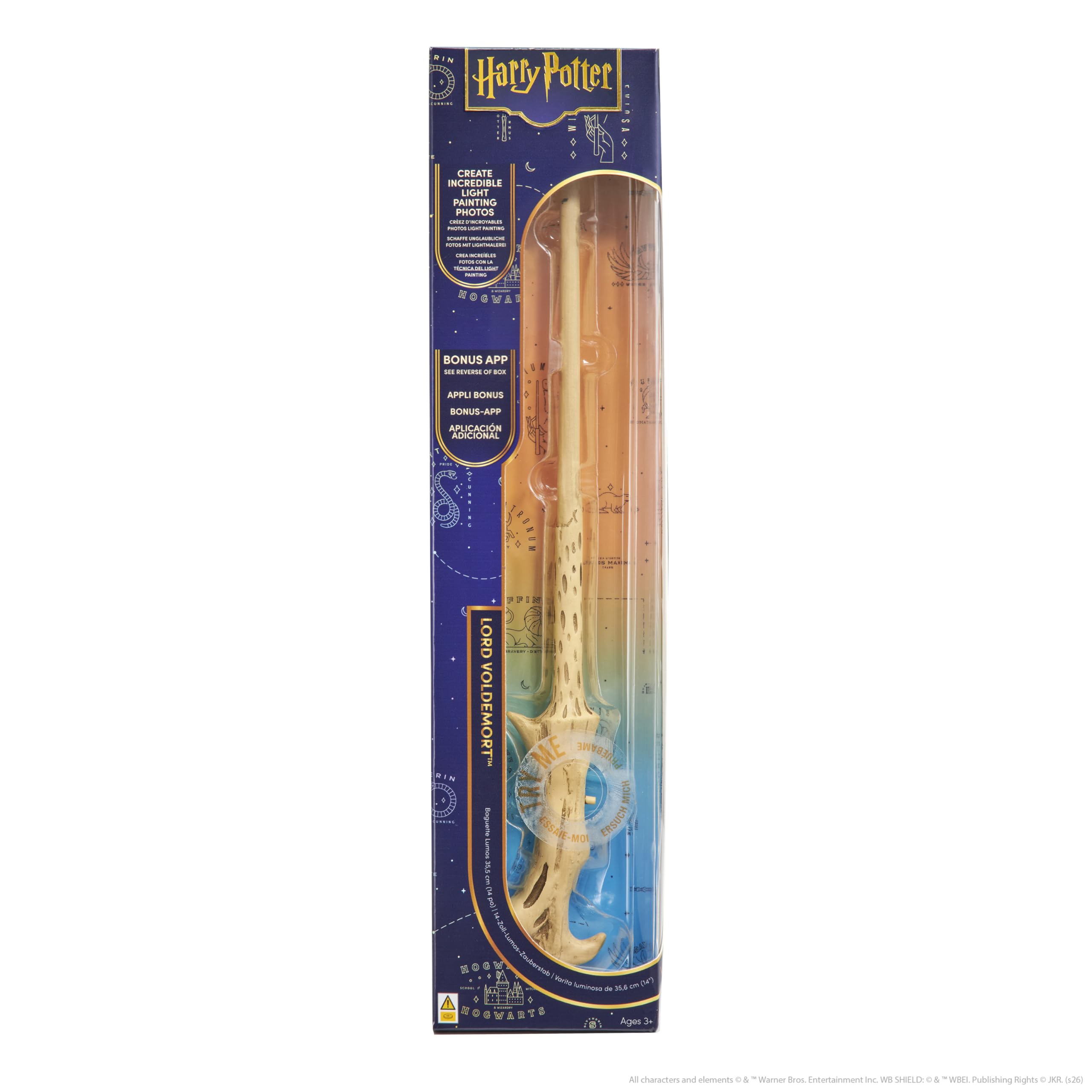 WOW! STUFF Voldermort Lumos Wand Light up 14", Harry Potter Official Wands and Wizarding World, Toys and Collectables, Role Play or Dress-up Costume Accessory for Girls and Boys, Ages 8+, Beige