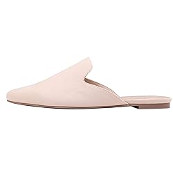 DREAM PAIRS Women's Flat Mules Pointed Toe Backless