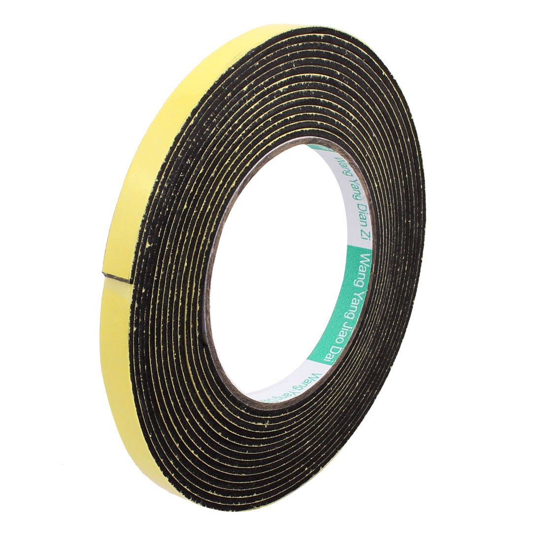 Sourcingmap 10mm Width 2mm Thickness EVA Single Side Sponge Foam Tape 5M Length for Door Window