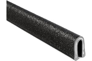 Trim-Lok 2200SB7X1/8-25 Rubber-Lok – Fits 1/8” Edge, 23/32” Leg Length, 25’ Length, Black, Sand Texture – Flexible PVC/Aluminum Edge Trim for a Secure Grip – Edge Protector for Sharp/Rough Surfaces