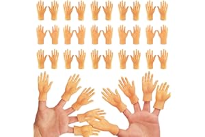 JUUXNCGV 30 Pack Tiny Finger Hands,Flat Hand Style Mini Hand Puppet,Little Tiny Hand for Puppet Show,Party Favors,Games,Gag Performance,15 Left & 15 Right