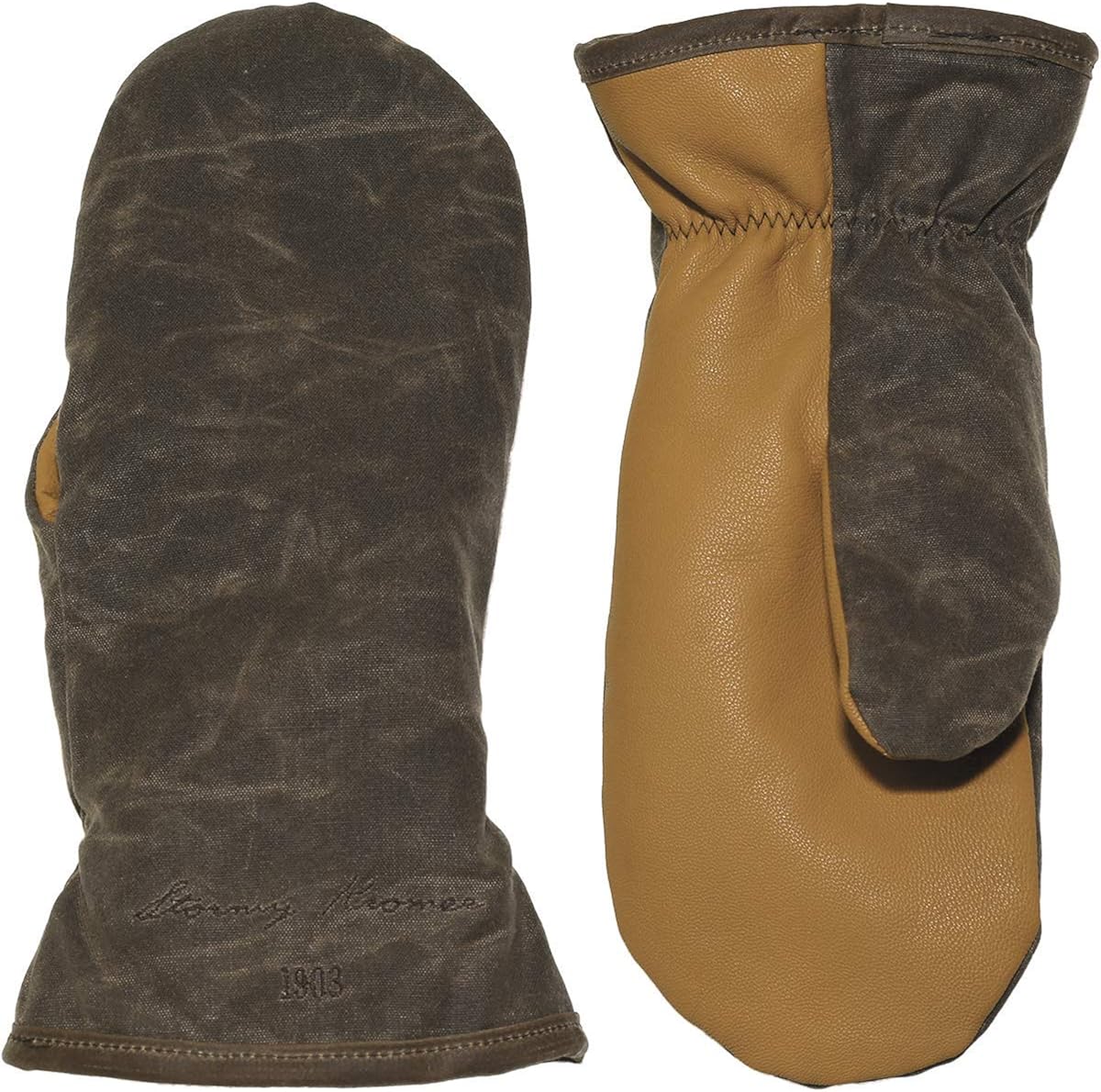 Stormy Kromer Waxed Tough Mitts - Water-Resistant, Goatskin Palm, Warm, Winter Mittens at  Men’s Clothing store