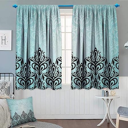 Anniutwo Damask Room Darkening Curtains Modern Damask Motif With