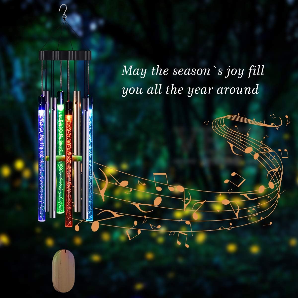 Kearui Solar Wind Chimes Light Outdoor, Memorial Wind Chimes with Colorful Light, Christmas/Housewarming Gift, Garden, Yard, Home Decor : Garden & Outdoor