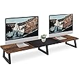 TEAMIX 42 inch Large Dual Monitor Riser, Extra Long Monitor Stand Riser Wide TV Stand Riser Monitor Stand for 2 Monitors Wood & Steel Desktop Riser Desk Organization Home Office