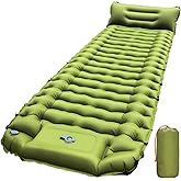 RusChic Sleeping Pad, Ultralight Inflatable Sleeping Pad for Camping with Pillow Built-in Foot Pump, Extra Thick Compact Camping Sleeping Mat for Hiking, Backpacking, Tent Use