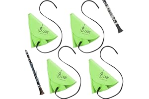 4 Pcs Clarinet Swab Cloth Clarinet Cleaner Cleaning Cloth Swab for Inside Tube Suitable Piccolo Flute Sax Saxophone (Green)