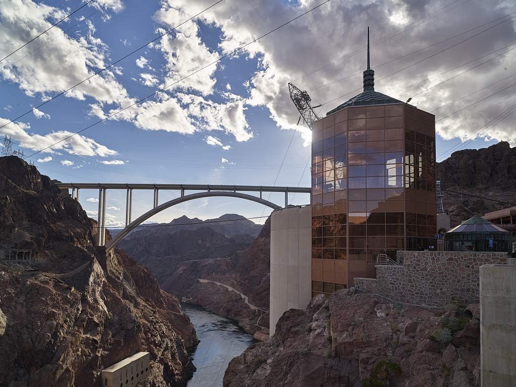 18 x 24 Ready to Hang Canvas Wrap of View from Hoover Dam of The 2010 Mike O'Callaghan-Pat Tillman Memorial Bridge Past The Massive Dam b70 2018 Highsmith