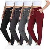 MGPUT 4 Pack Women's Sweatpants,Joggers for Women with Pockets Ligthweigt Soft Comfortable Pant for Yoga Workout Lounging