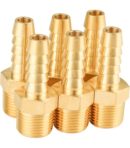 10-Pack Brass Hose Barb Fittings - 3/8 X 3/8 Inch Connectors For Fuel, Water, Air & Oil Lines