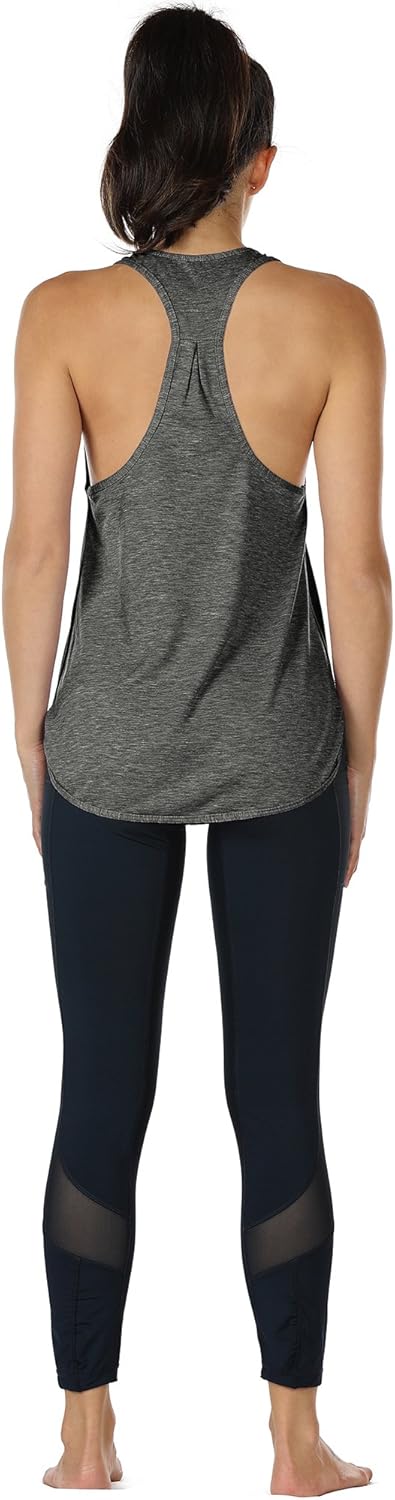 icyzone Workout Tank Tops for Women - Athletic Yoga Tops, Racerback Running Tank Top: Clothing