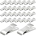 Elesunory 30 Pcs Metal Alligator Clips, 1.58 Inch x 0.5 Inch Metal Mini Clamps, Mini Spring Clamps for Wire, Photo, Curtain, Crafts