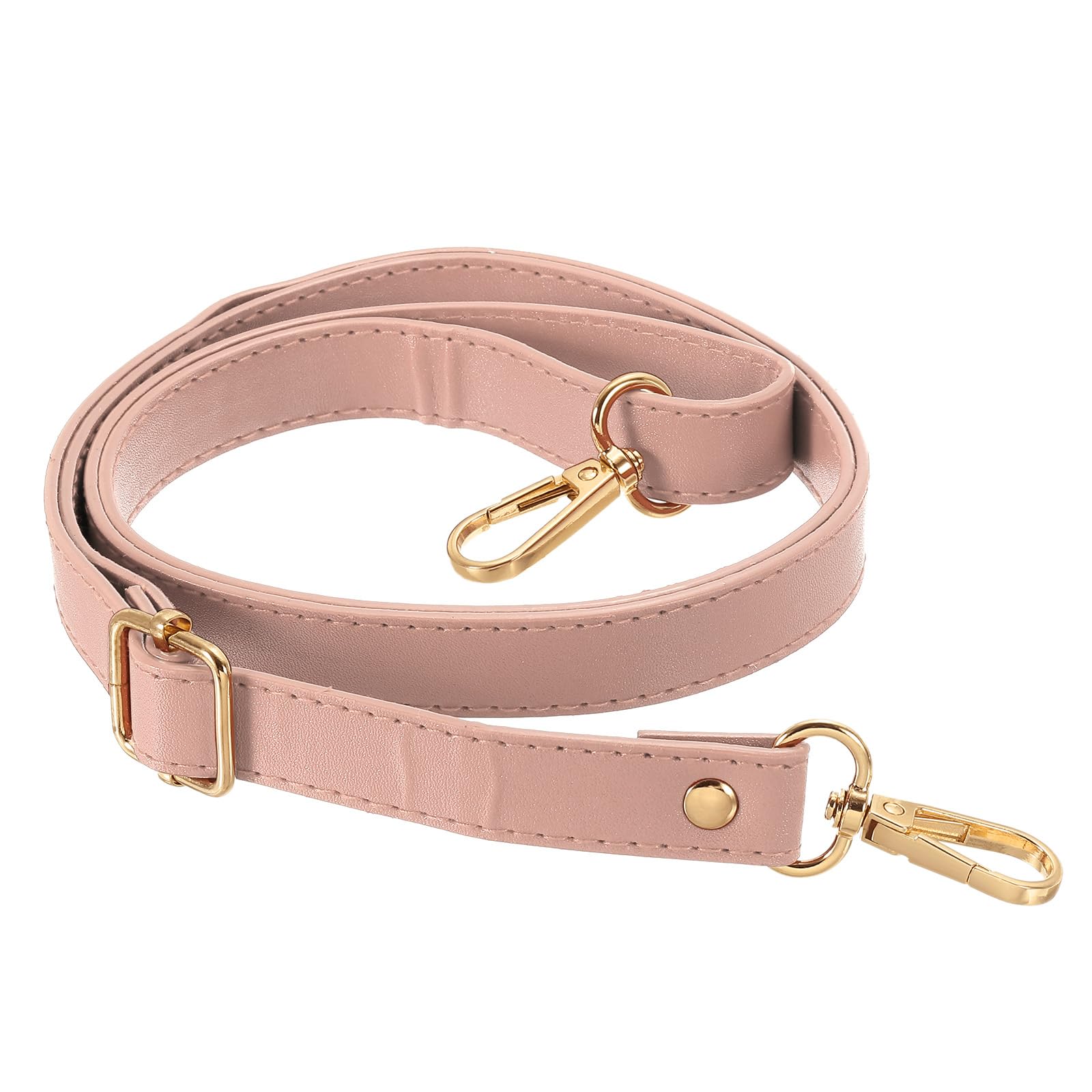 PATIKIL Leather Purse Strap Replacement 51 Inch, Adjustable Shoulder Crossbody Replacement Strap with Gold Hardware, Pink