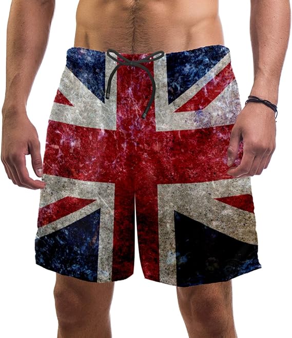 Abenily Mens Swim Trunks Union Jack Vintage UK British Flag Swimming