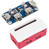 USB HUB HAT Board with ABS Case Box for Raspberry Pi Zero 2W/2WH/Zero, Extended 4X USB 2.0 Ports, Dust-Proof
