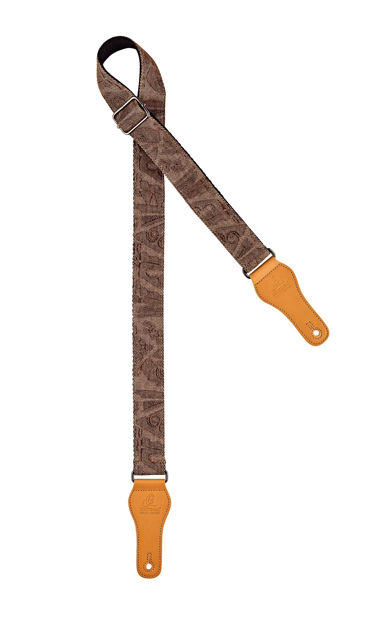 Ortega Guitars Adjustable Ukulele Strap – Spring Series – Cotton, Brown (OCS-310U)