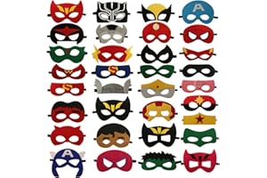 DANGSHAN 33 Packs Superhero Masks Party Favors for Kids Toys Set, Dress Up Birthday Festival Christmas Halloween Cosplay Party Supplies Party Masks with 33 Different Types for Children