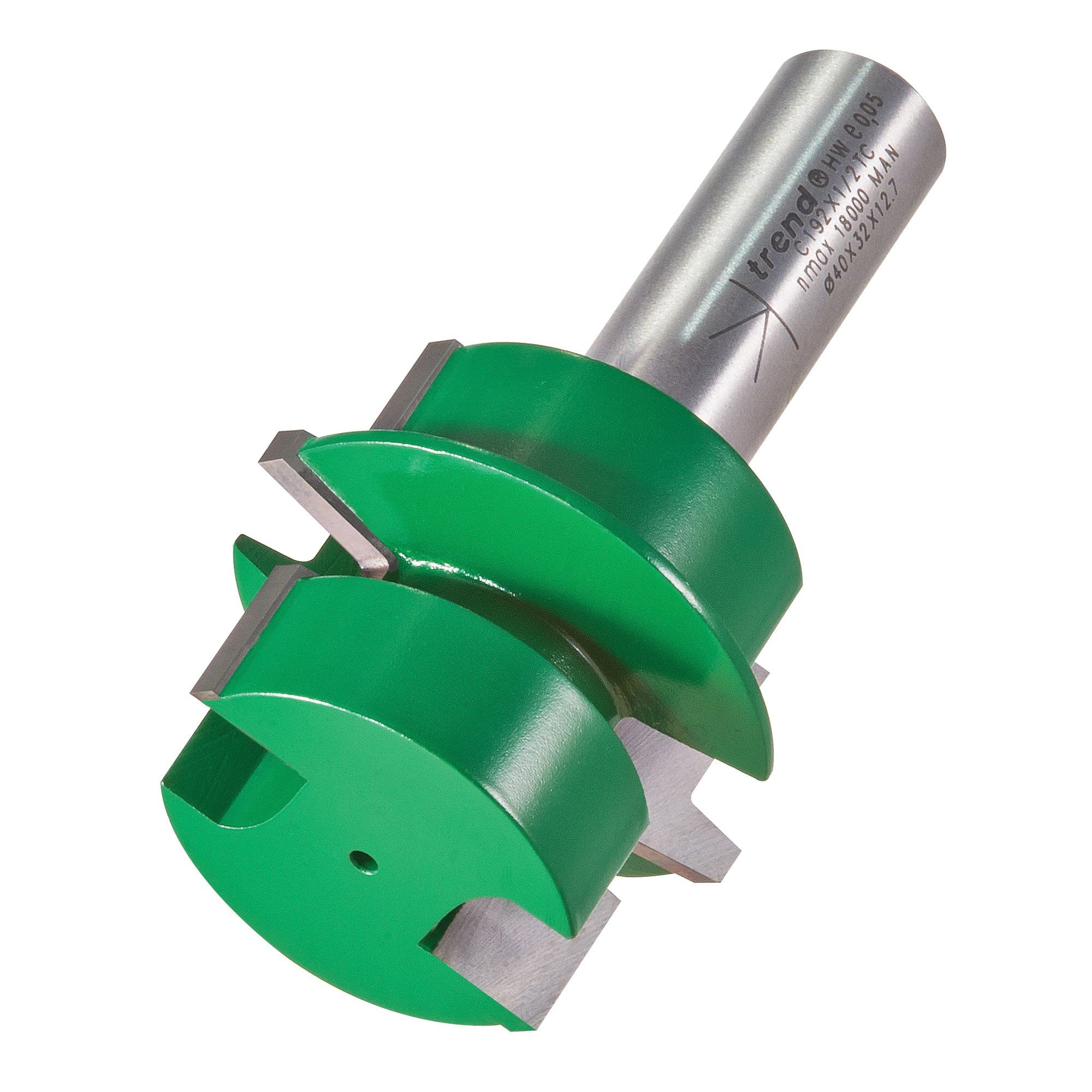 Trend CraftPro Jointing Offset Tongue and Groover Router Cutter, 1/2 Inch Shank, 40mm Cut Diameter & 32mm Cut Length, Tungsten Carbide Tipped, C192X1/2TC