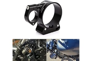 PLSUSJHAO Motorcycle Speedometer Bracket Side Mount Indicator Powersports Gauges Odometer Relocation Bracket 39MM Fork Tuber for Harley Sportster XL 883 1200 1995-2014 Black