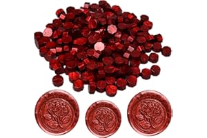 ONWINPOR 200Pcs Wax Sealing Beads for Wax Sealing Stamp, Perfect for Christmas Cards, Envelopes, Invitations, Wine Packages, Letter Sealing (Wine Red)